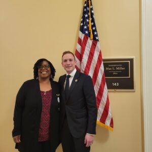 Theresa Carter, Head Start parent from Step Forward Head Start in Ohio, meeting with Congressman Max Miller (OH-7).