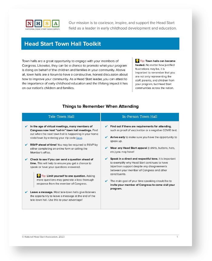 Head Start Town Hall Toolkit