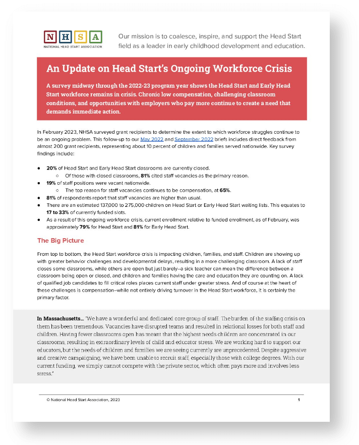 Confronting Head Start’s Workforce Crisis