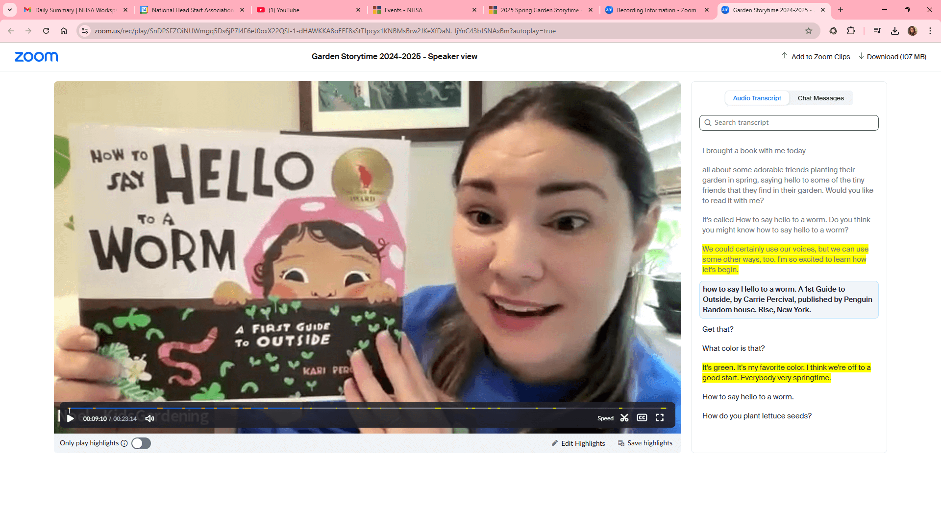 Recording: Spring Garden Storytime